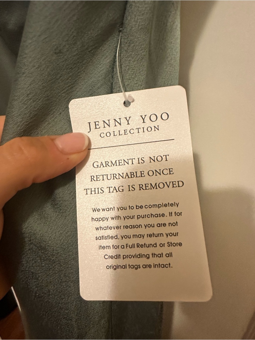 NWT Jenny Yoo Adelaide Dress Eucalyptus Satin Midi Bridesmaid Cocktail Green 14 - Picture 6 of 6